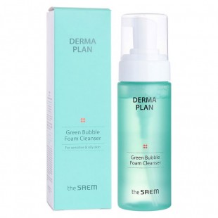 THE SAEM Derma Plan Green Bubble Foam Cleanser/Пенка- мусс для чувствительной кожи 150 мл